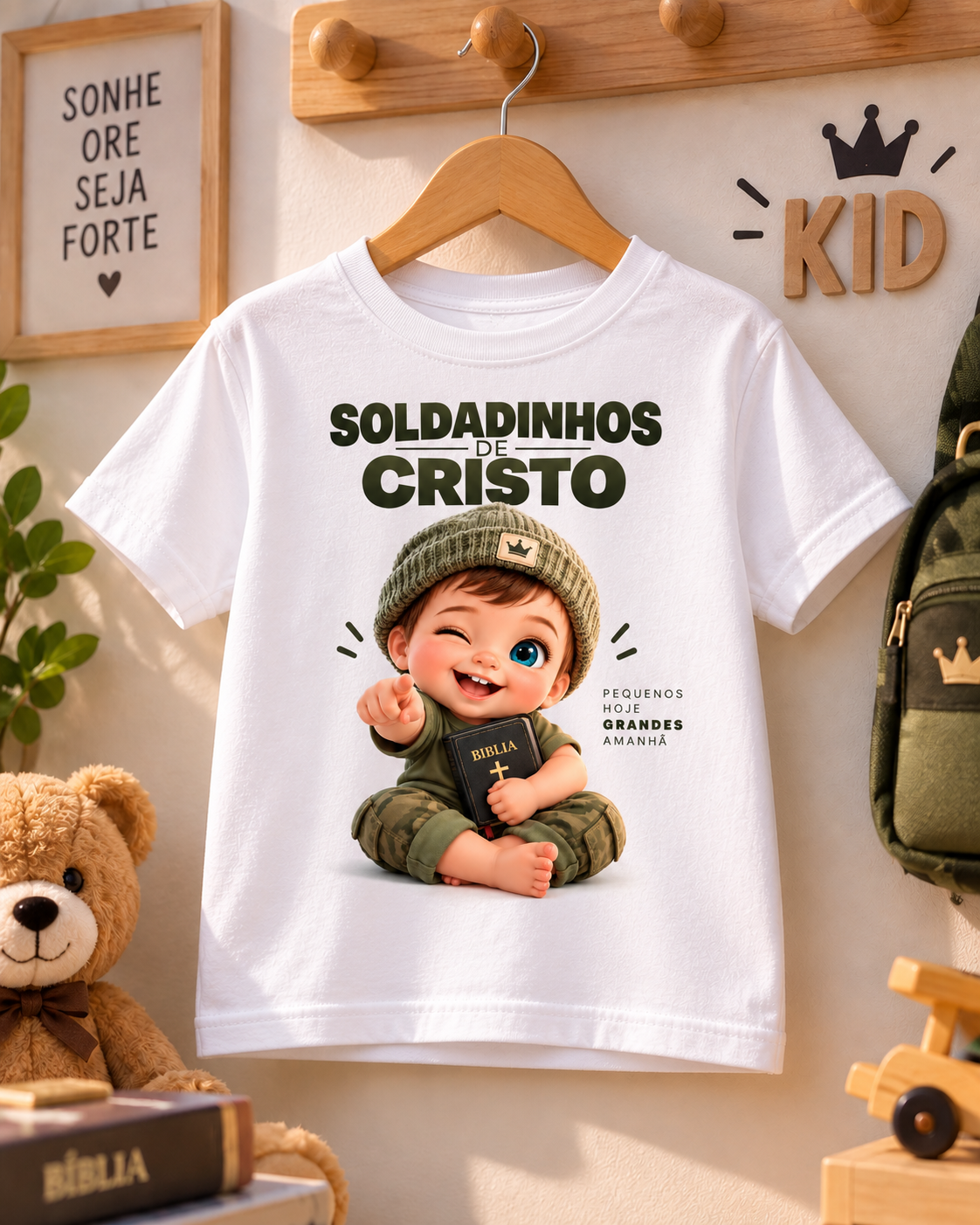 Camiseta infantil Soldadinhos de Cristo