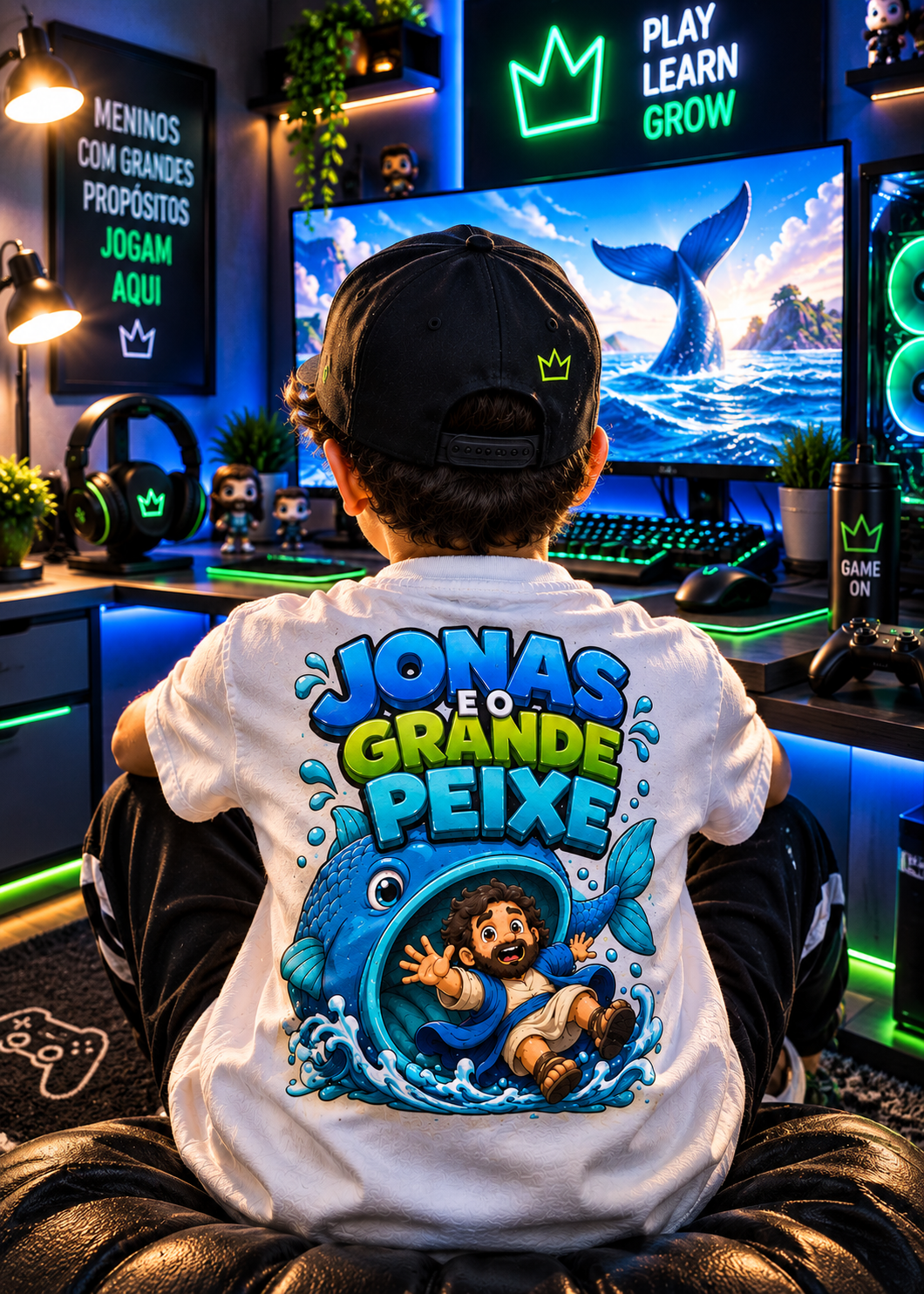 Camiseta infantil Jonas e o Grande Peixe